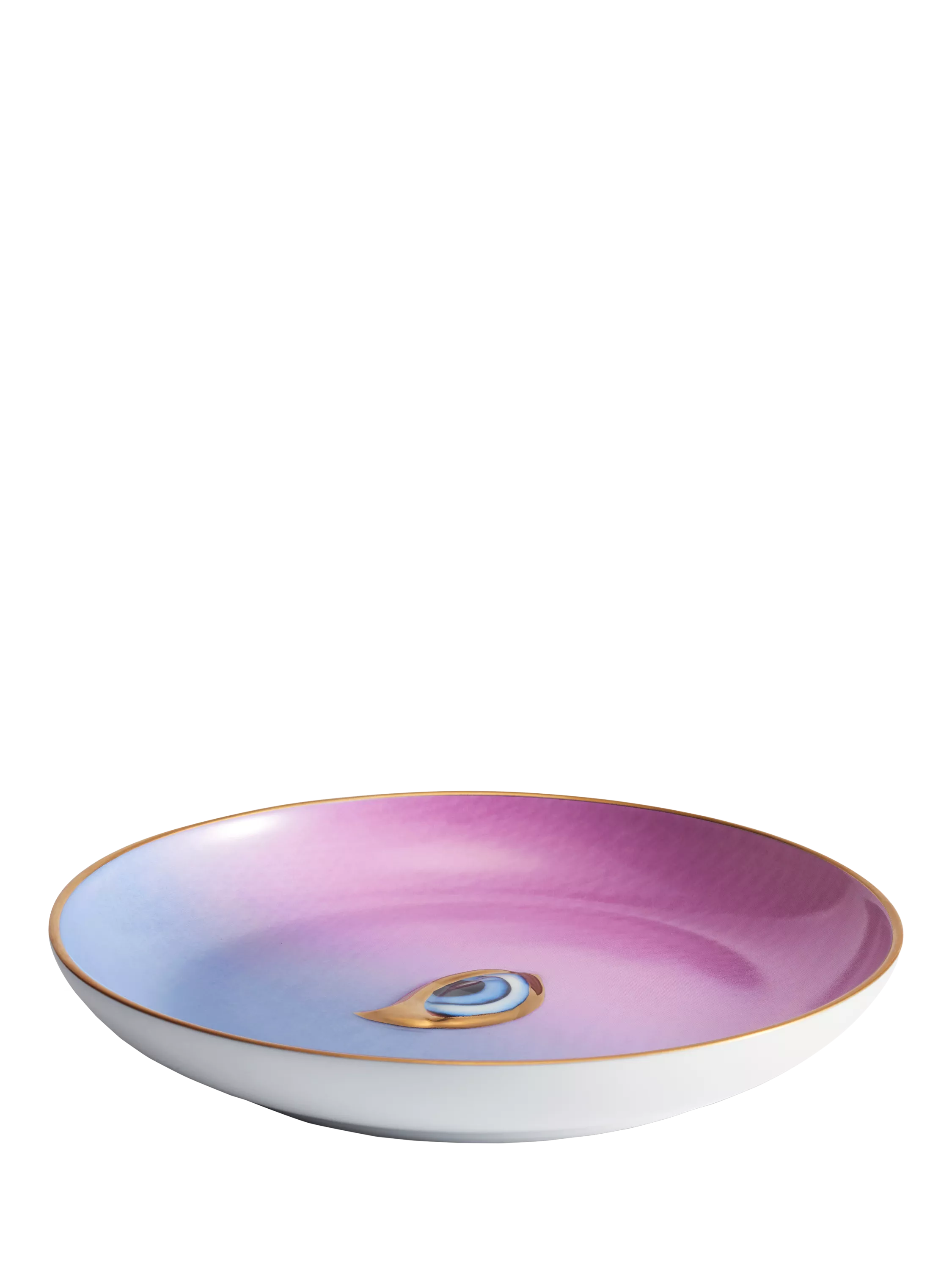 L'OBJET Lito porcelain plate 13cm blue pink, imported from the UK