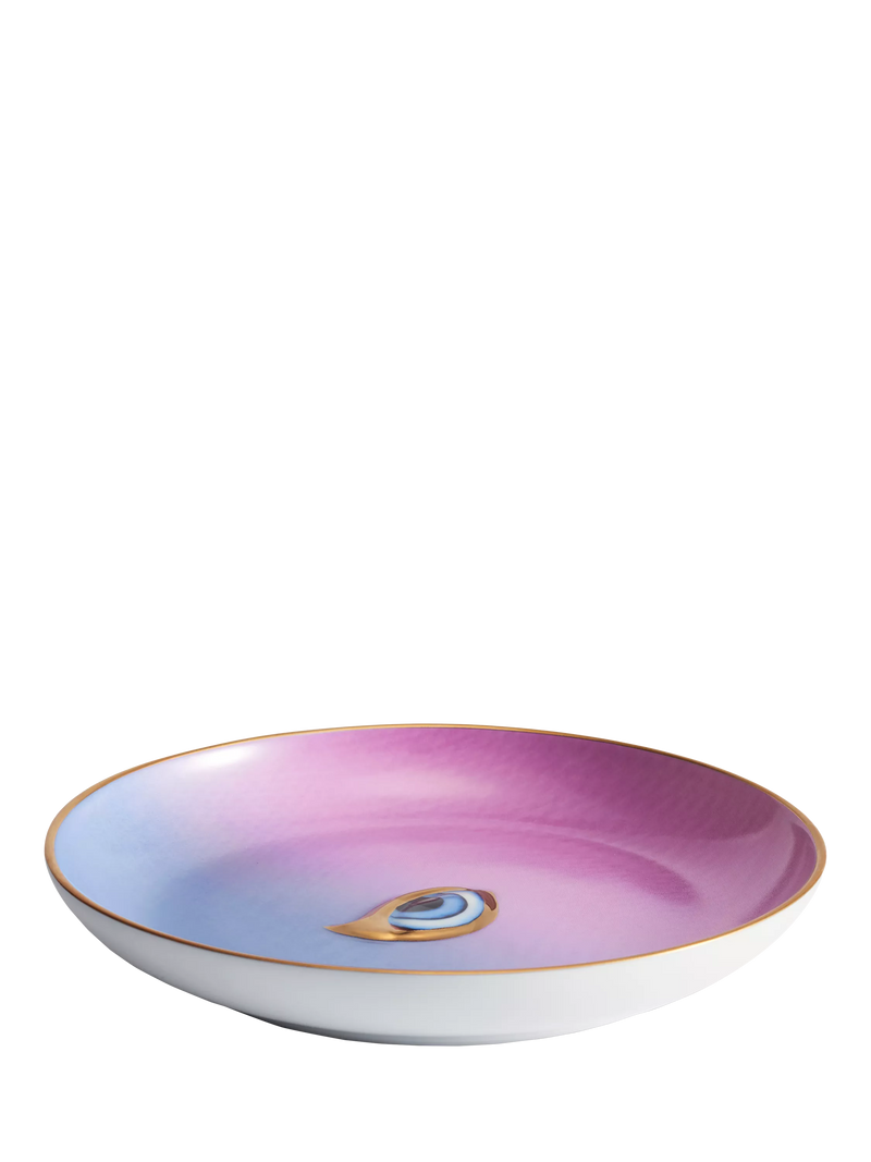 L'OBJET Lito porcelain plate 13cm blue pink, imported from the UK