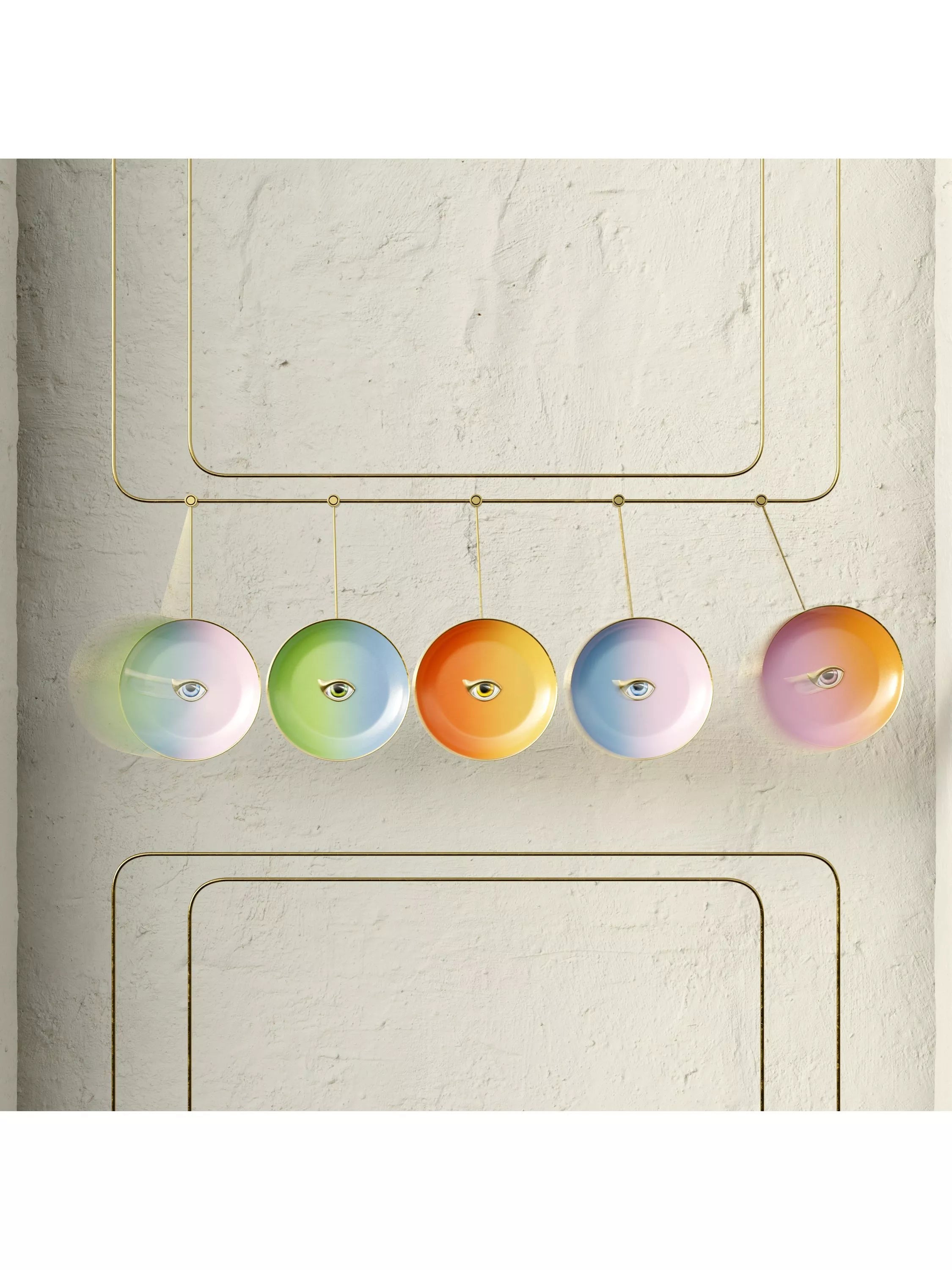 L'OBJET Lito porcelain plate 13cm blue pink, imported from the UK