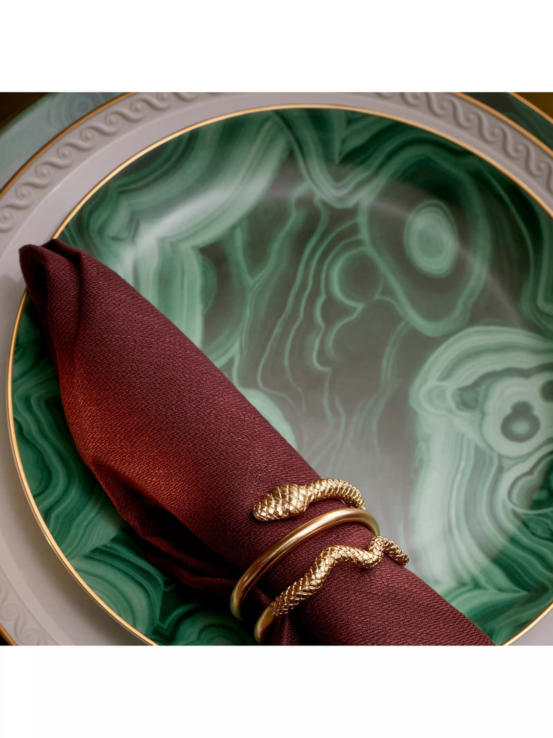 L'OBJET Malachite canape plates 13cm set of 4 - British product
