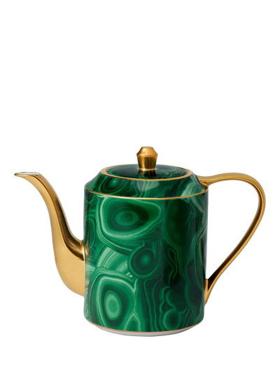 John Lewis L'OBJET Malachite Porcelain Teapot Green/Gold 1.1L- Buy online at McGrocer