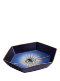 L'OBJET porcelain tray hexagon blue black 15x23cm, imported from the UK