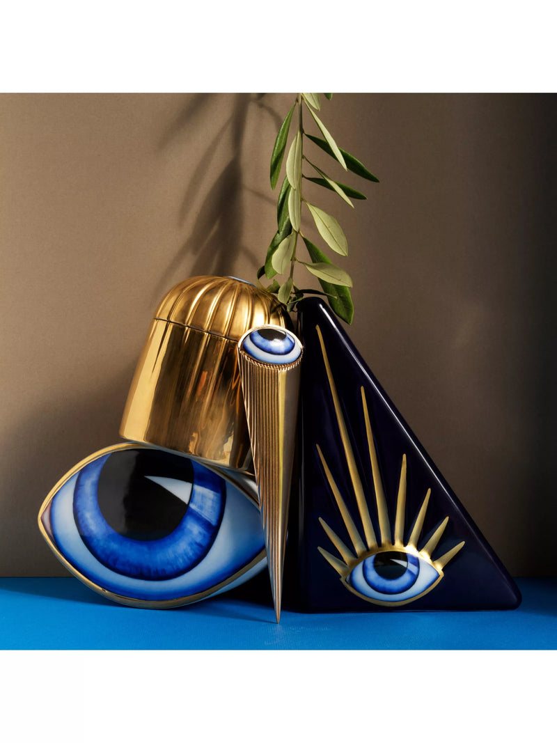 L'OBJET Lito porcelain bookend blue black, imported from the UK