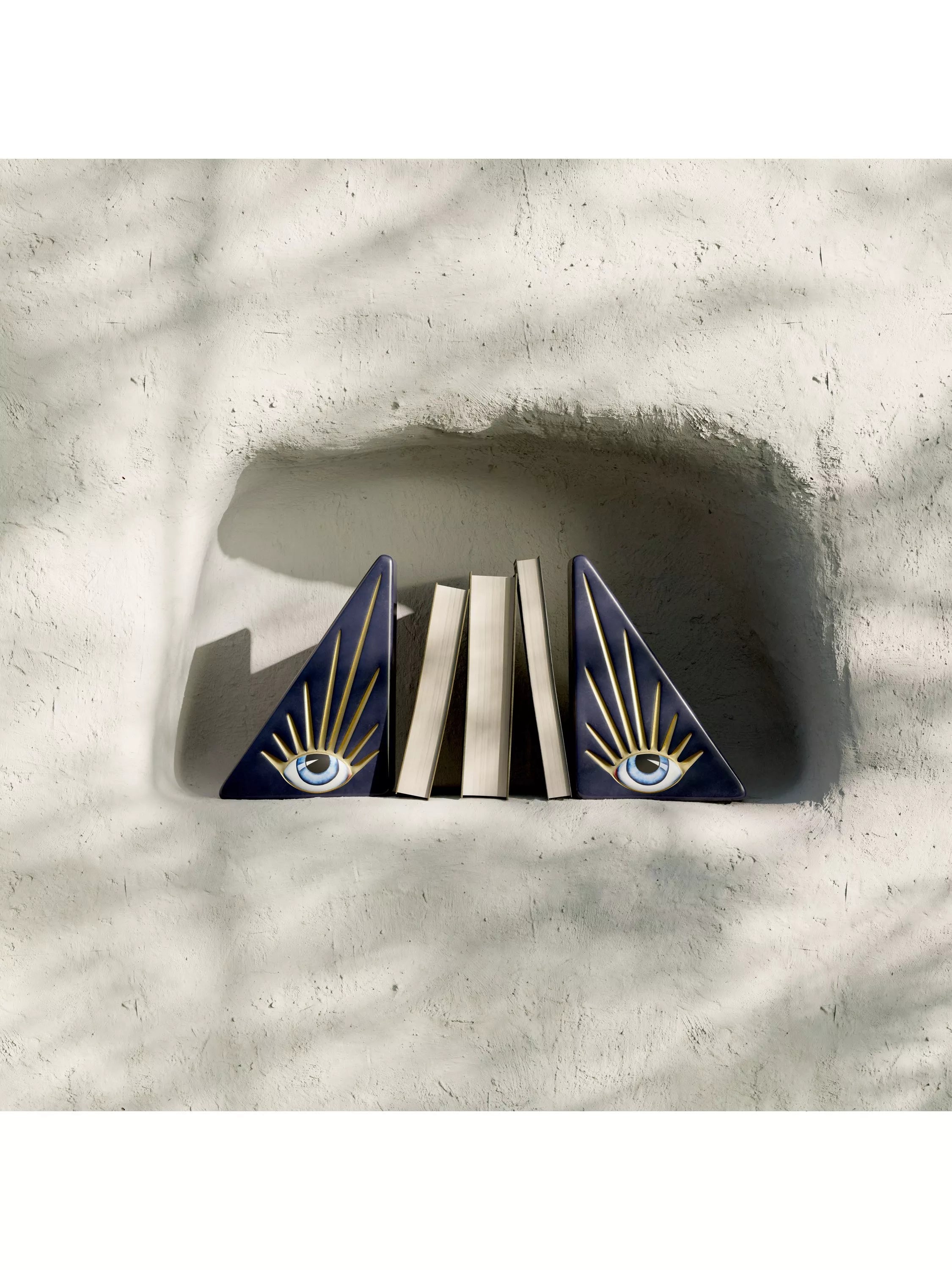 L'OBJET Lito porcelain bookend blue black, imported from the UK
