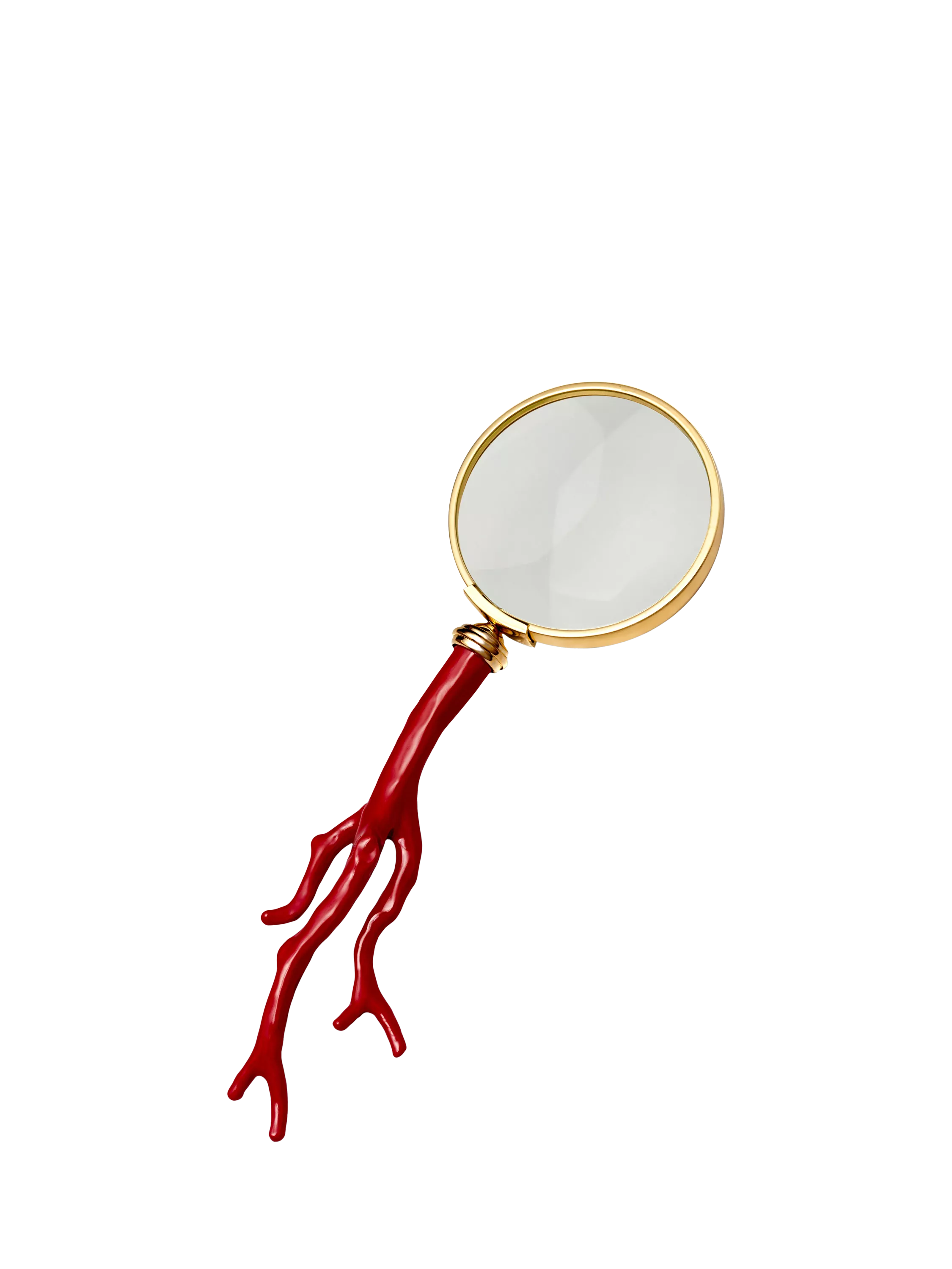 L'OBJET Coral magnifying glass red gold 23cm, UK version