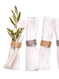 L'OBJET gold plated brass napkin rings set of 4, UK version