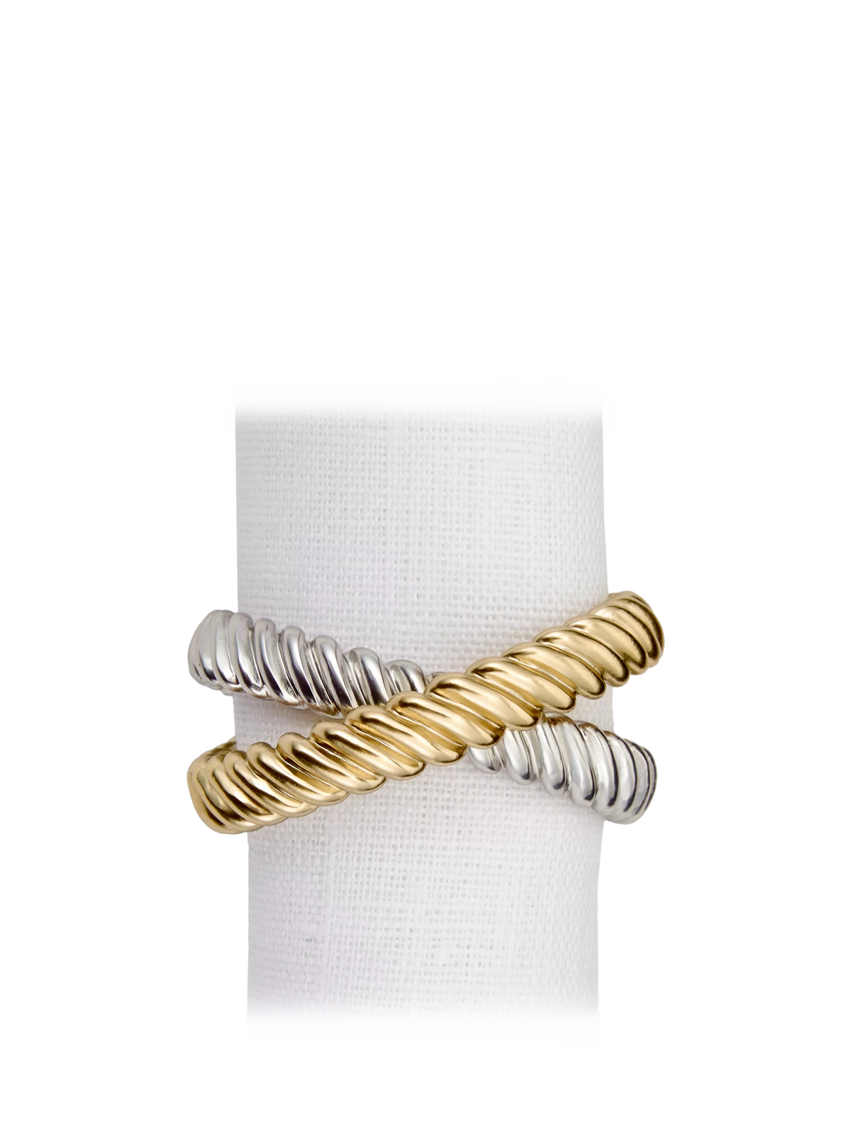 L'OBJET gold and platinum brass napkin rings set of 4 (British brand)