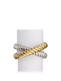 L'OBJET gold and platinum brass napkin rings set of 4 (British brand)