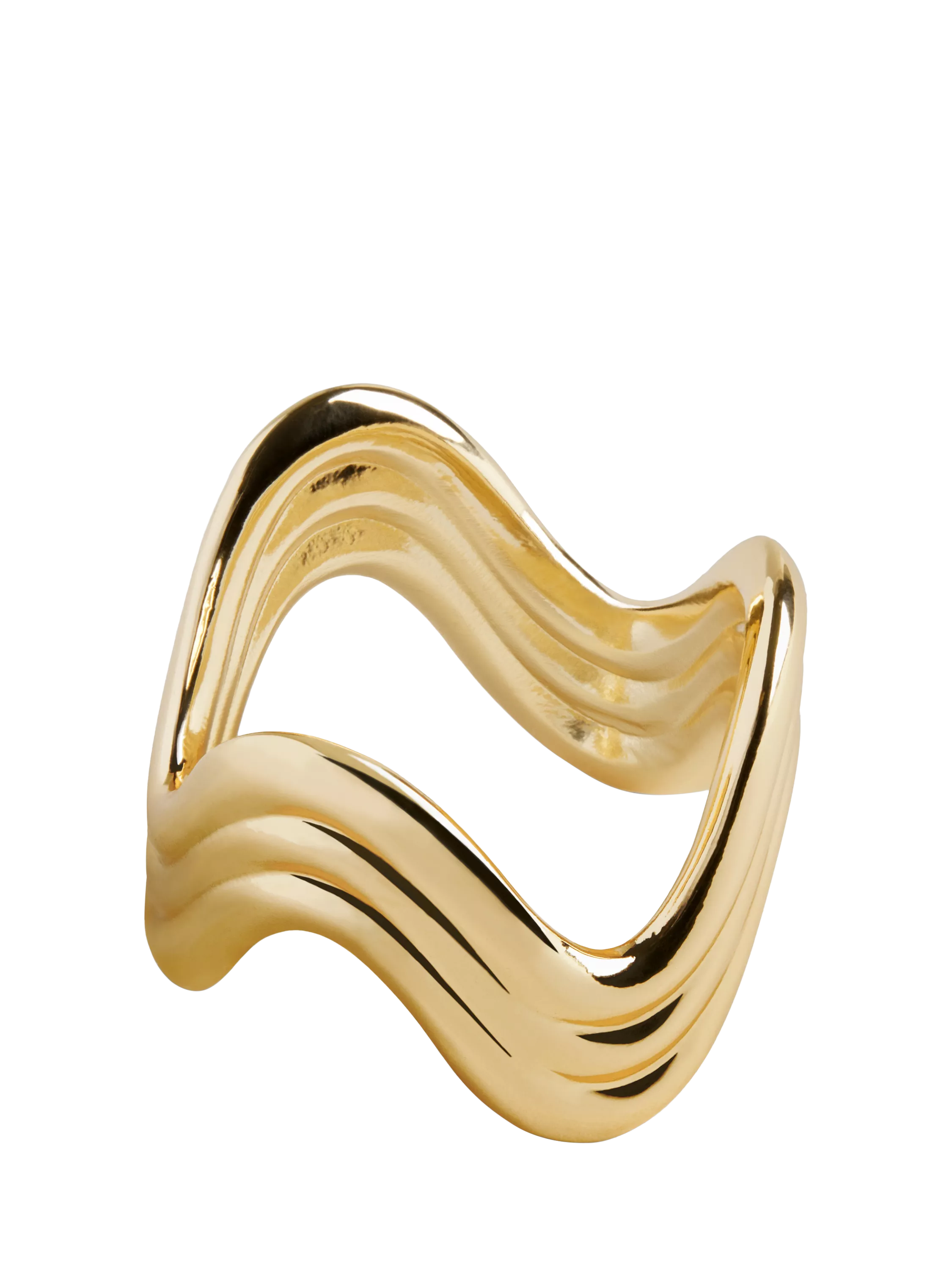 L'OBJET Ripple Brass Napkin Rings set of 4 gold plated (British brand)