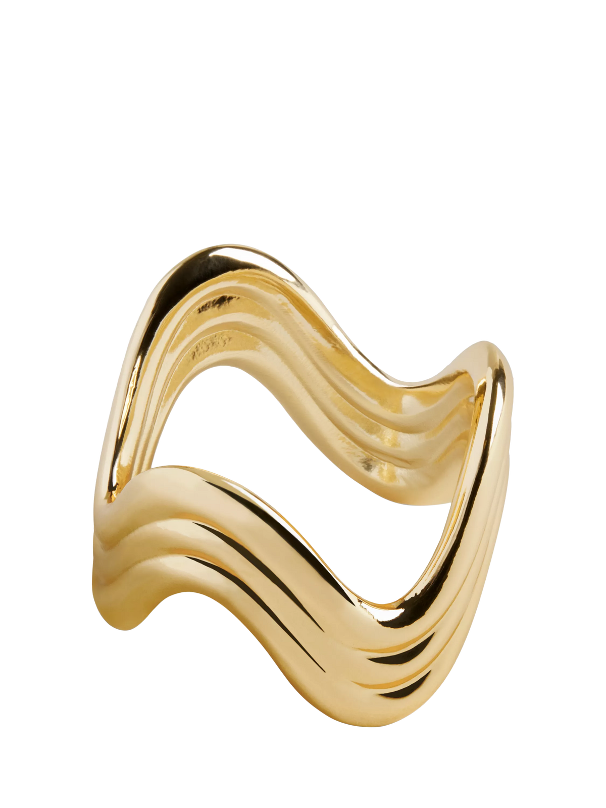 L'OBJET Ripple Brass Napkin Rings set of 4 gold plated (British brand)