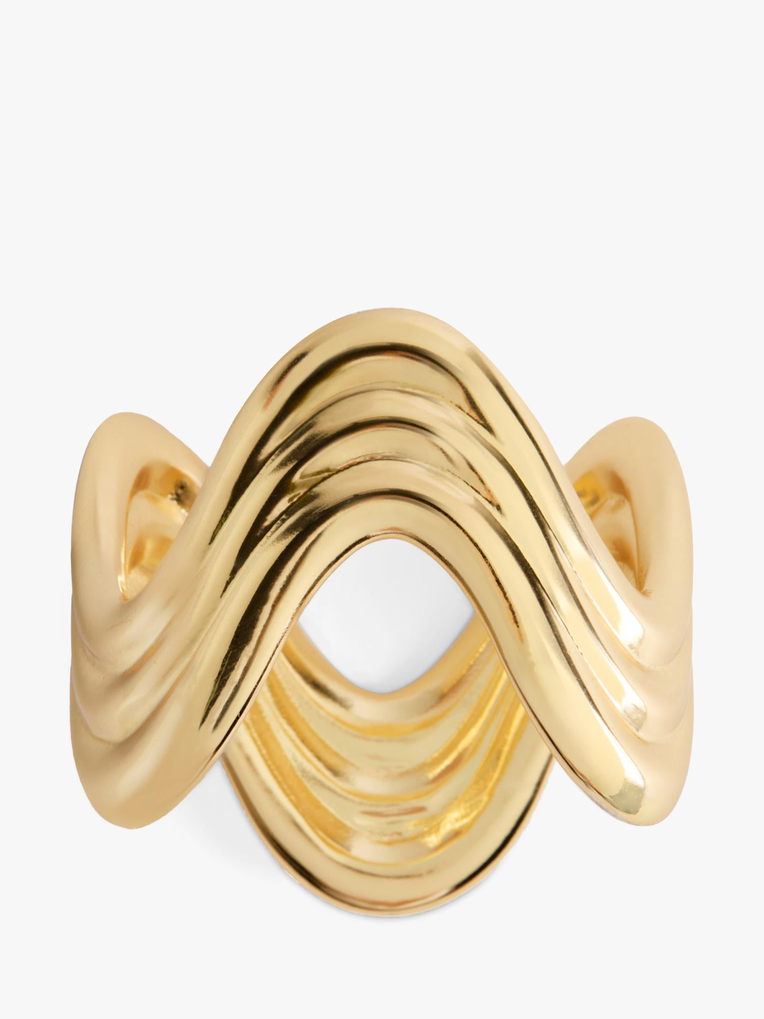 L'OBJET Ripple Brass Napkin Rings set of 4 gold plated (British brand)