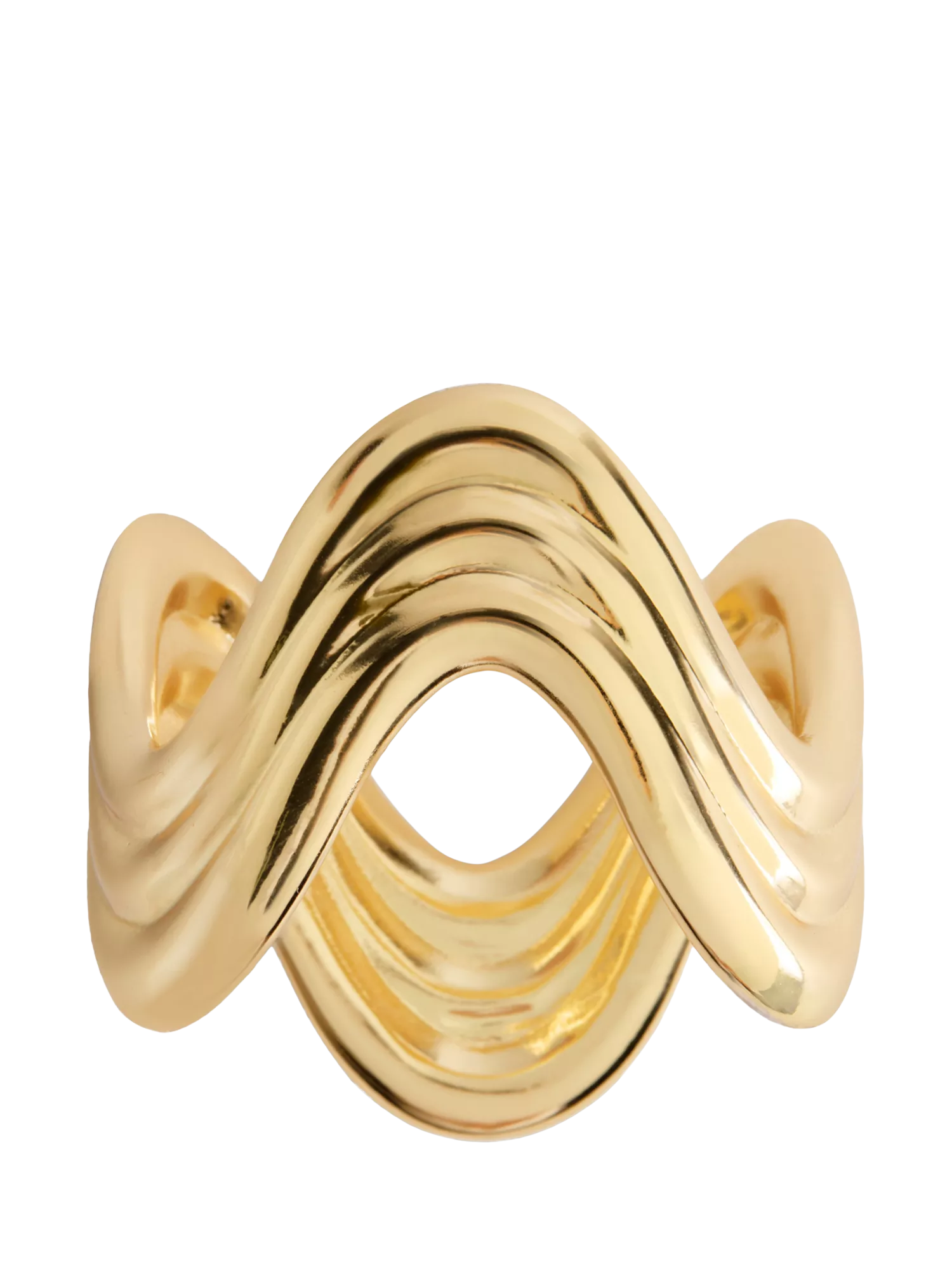L'OBJET Ripple Brass Napkin Rings set of 4 gold plated (British brand)