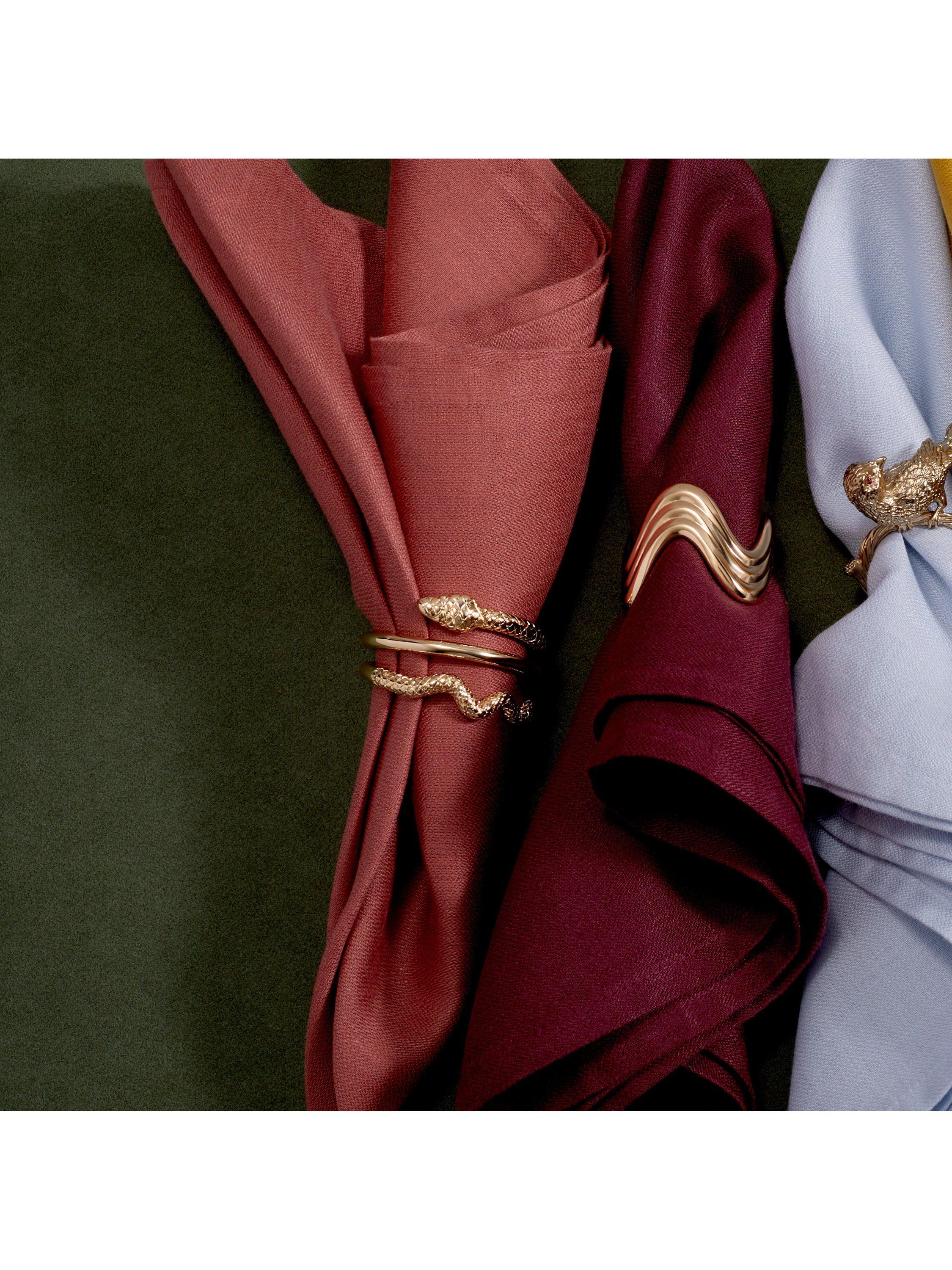 L'OBJET gold brass napkin rings with Swarovski crystals, UK version