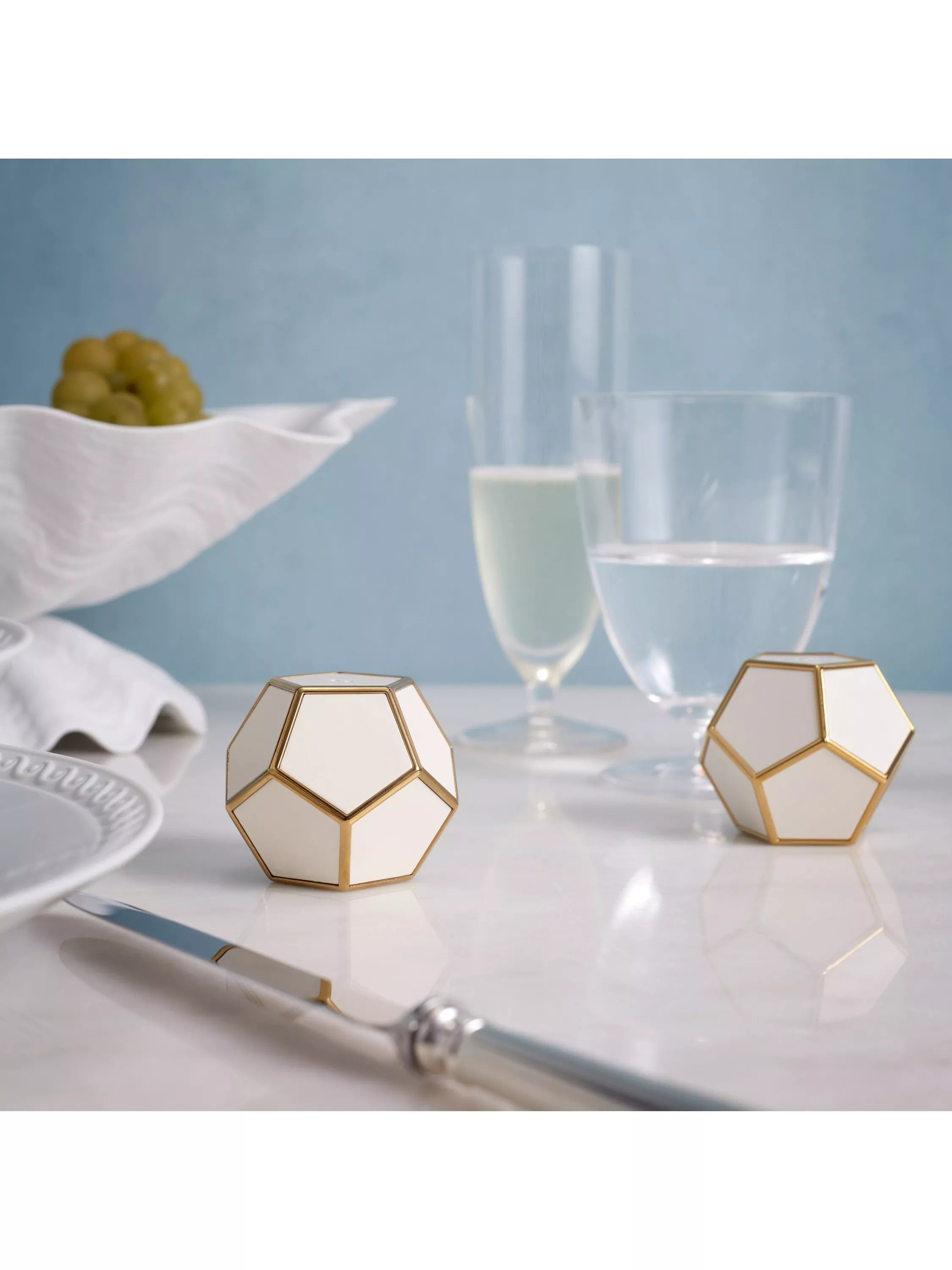 L'OBJET gold plated salt and pepper shakers set of two (British brand)