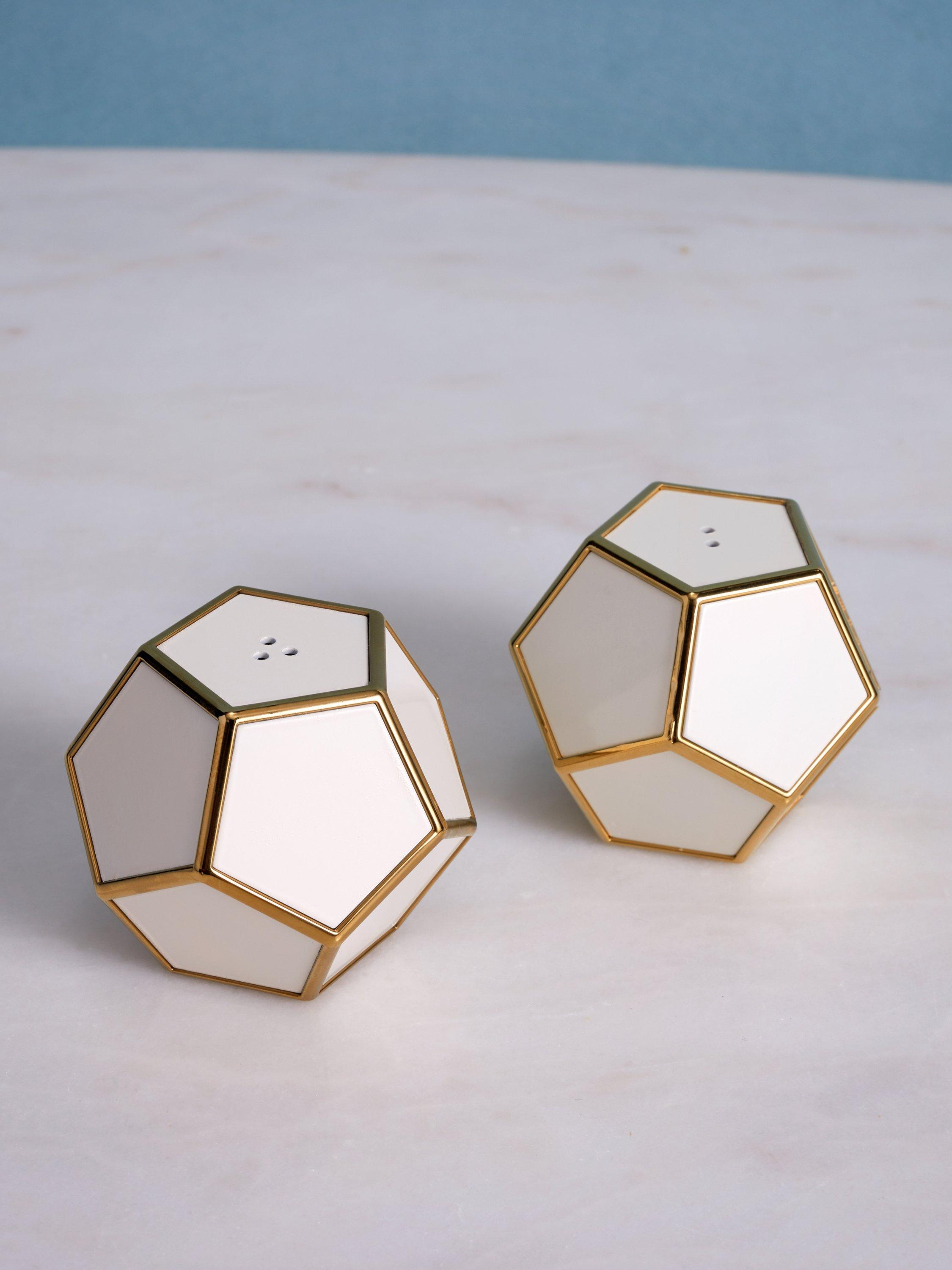 L'OBJET gold plated salt and pepper shakers set of two (British brand)
