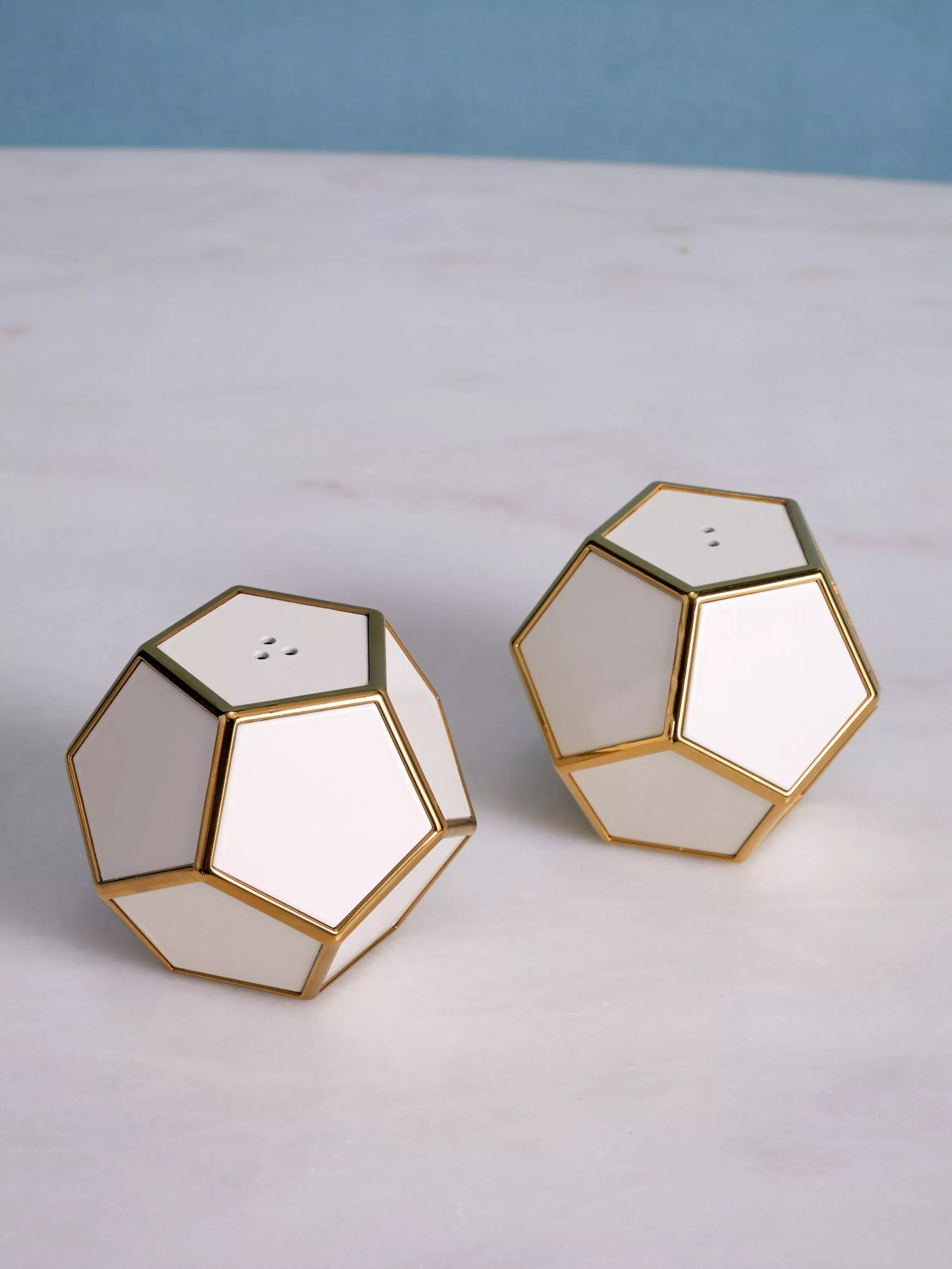 L'OBJET gold plated salt and pepper shakers set of two (British brand)