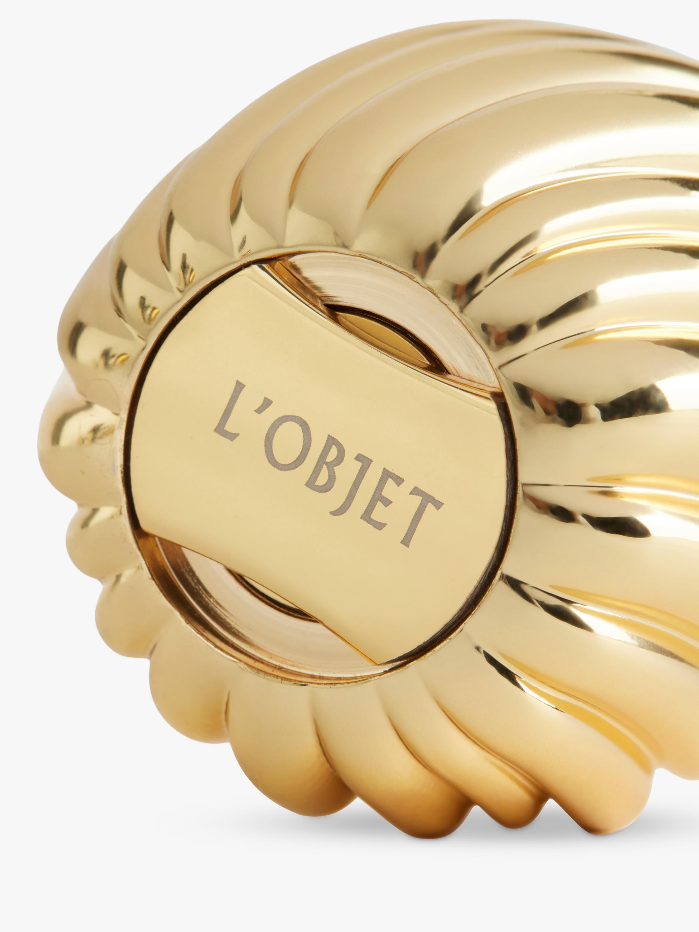 L'OBJET gold plated brass salt and pepper shakers set of 2, imported from the UK