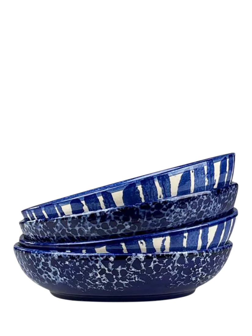 Selbrae House blue stoneware serve bowl set 23cm - British product