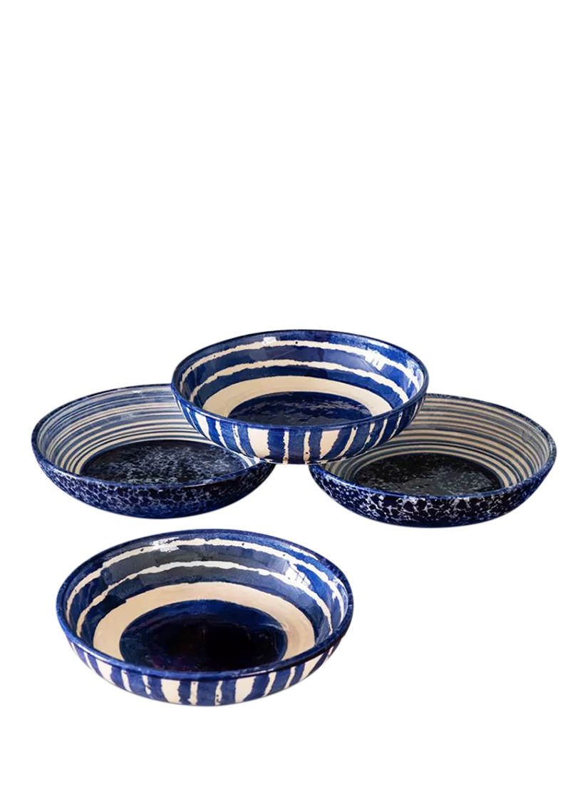 Selbrae House blue stoneware serve bowl set 23cm - British product