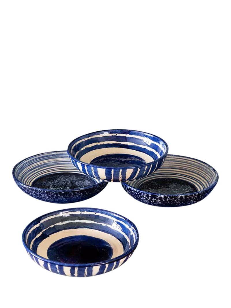Selbrae House blue stoneware serve bowl set 23cm - British product