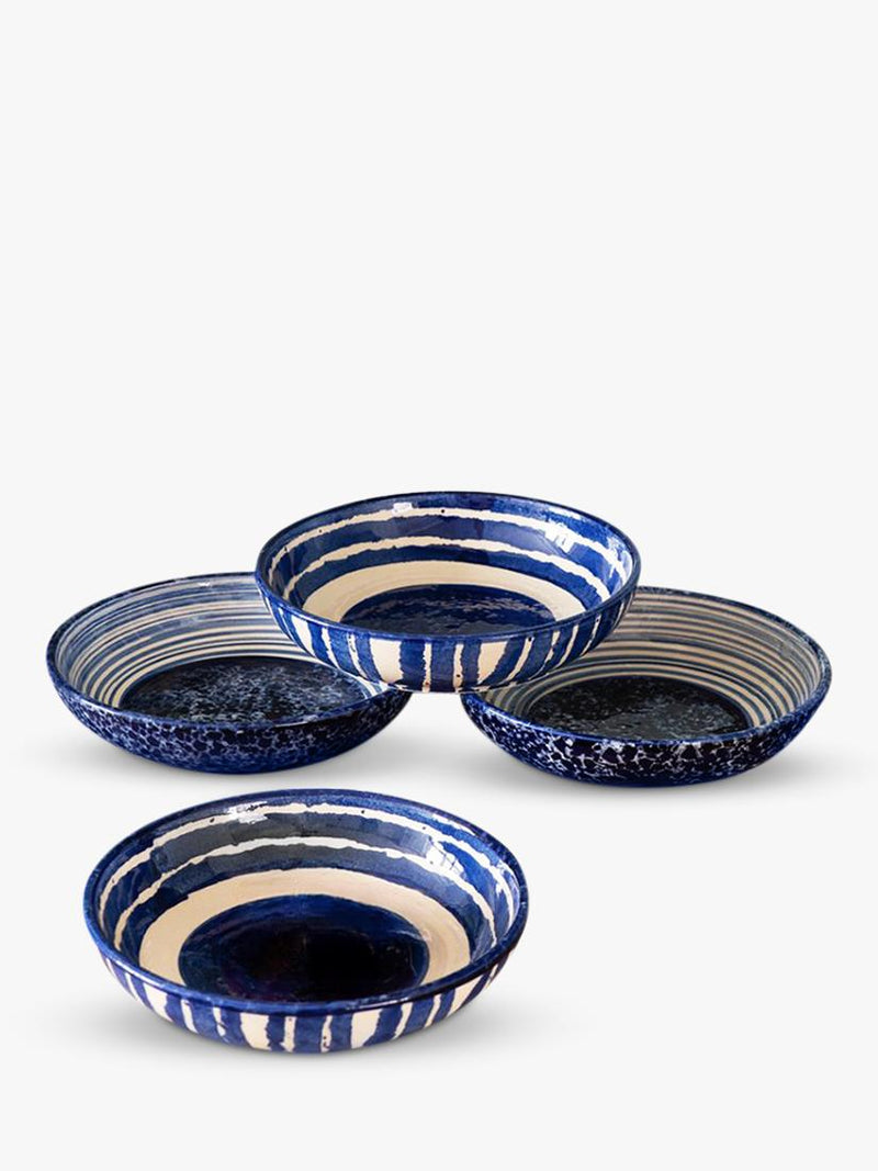 Selbrae House blue stoneware serve bowl set 23cm - British product