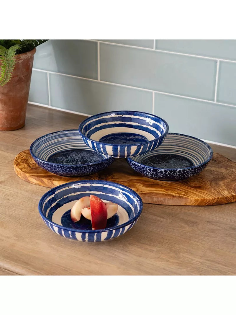 Selbrae House blue stoneware serve bowl set 23cm - British product