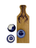 Selbrae House stoneware dip bowls and oak serving board 53cm - British product