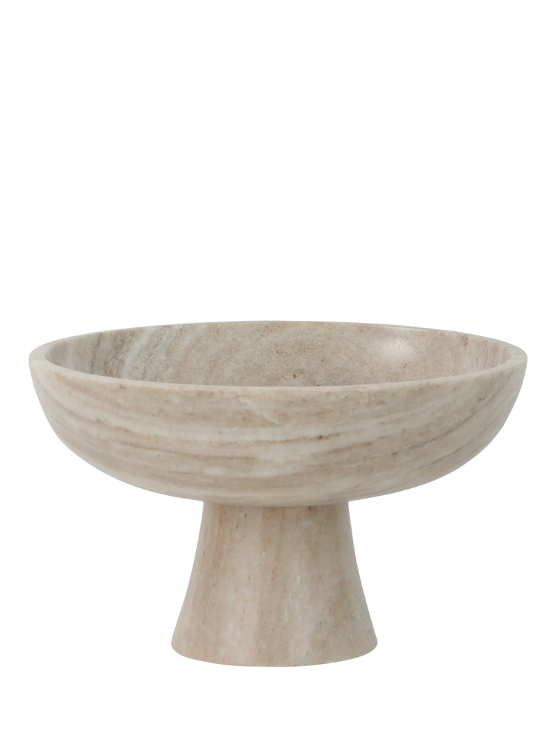 Neptune Malborough footed marble bowl 28cm natural, UK version