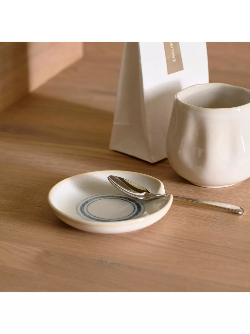 Neptune Melbury stoneware spoon rest in navy stripe (British brand)