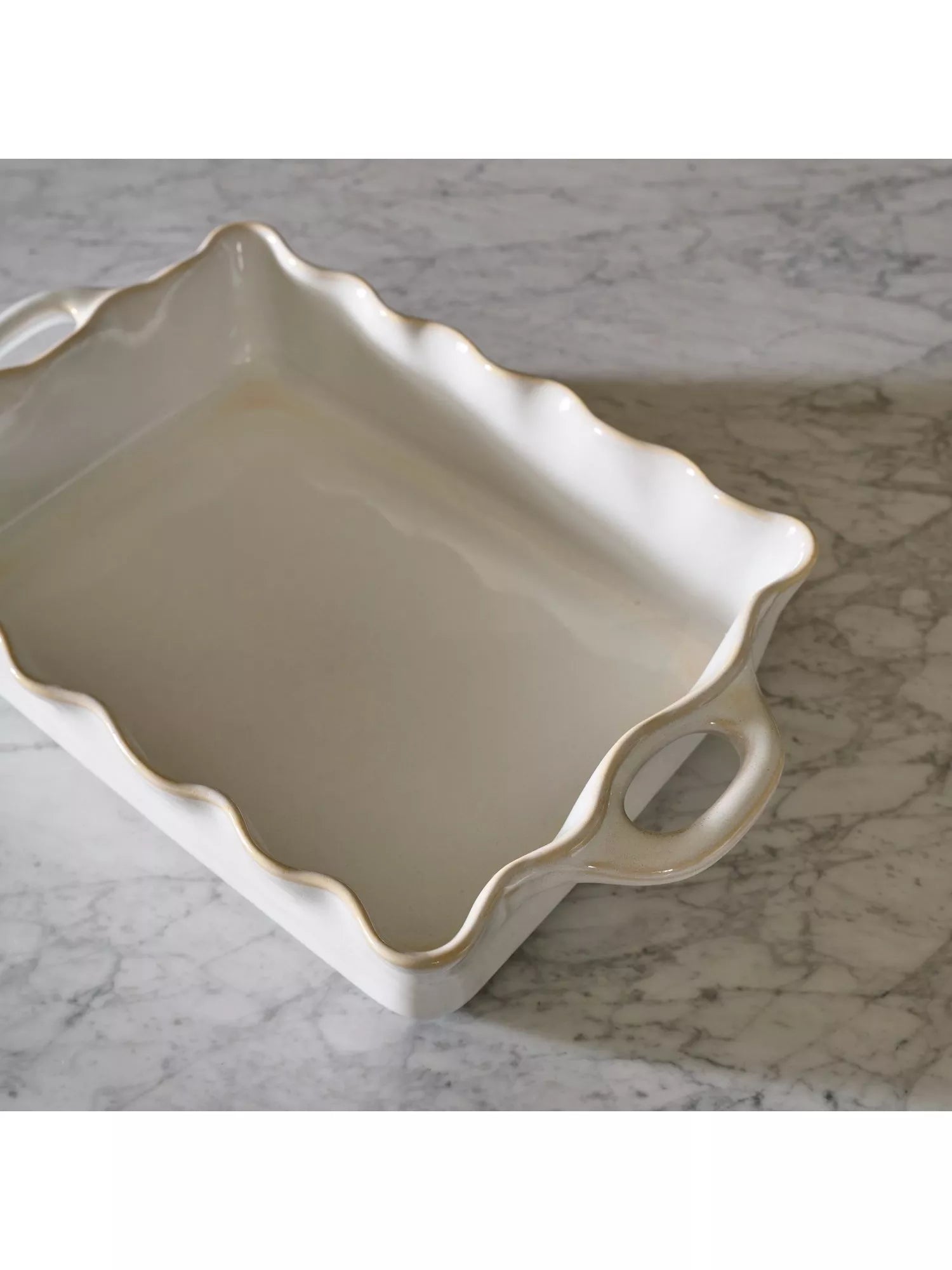 Neptune Bramley large rectangular stoneware baking dish white, UK version