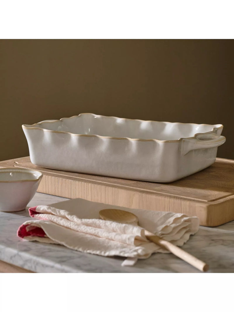 Neptune Bramley large rectangular stoneware baking dish white, UK version