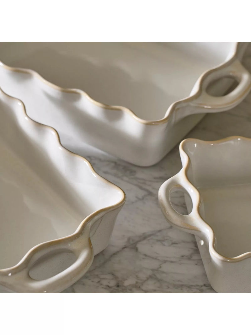 Neptune Bramley large rectangular stoneware baking dish white, UK version