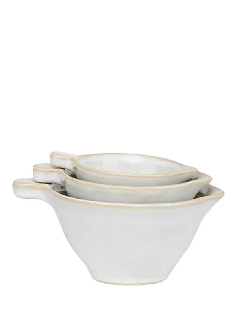 Neptune stoneware pouring cups white set of 3, UK version