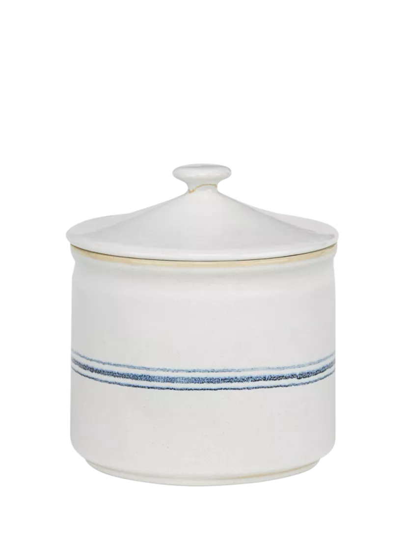 Neptune Melbury stoneware storage jar natural navy - British product