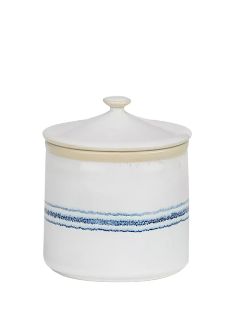 Neptune Melbury small stoneware storage jar natural navy, UK version