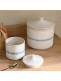 Neptune Melbury small stoneware storage jar natural navy, UK version