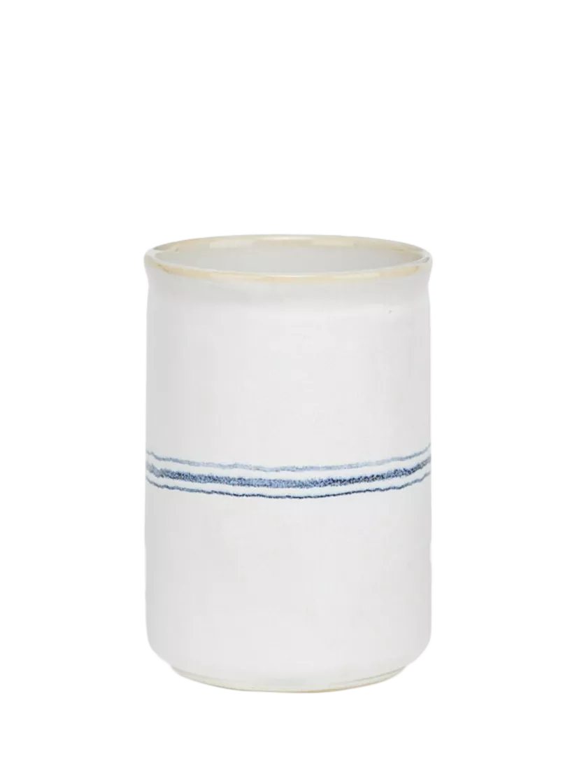 Neptune stoneware utensil pot natural navy, imported from the UK