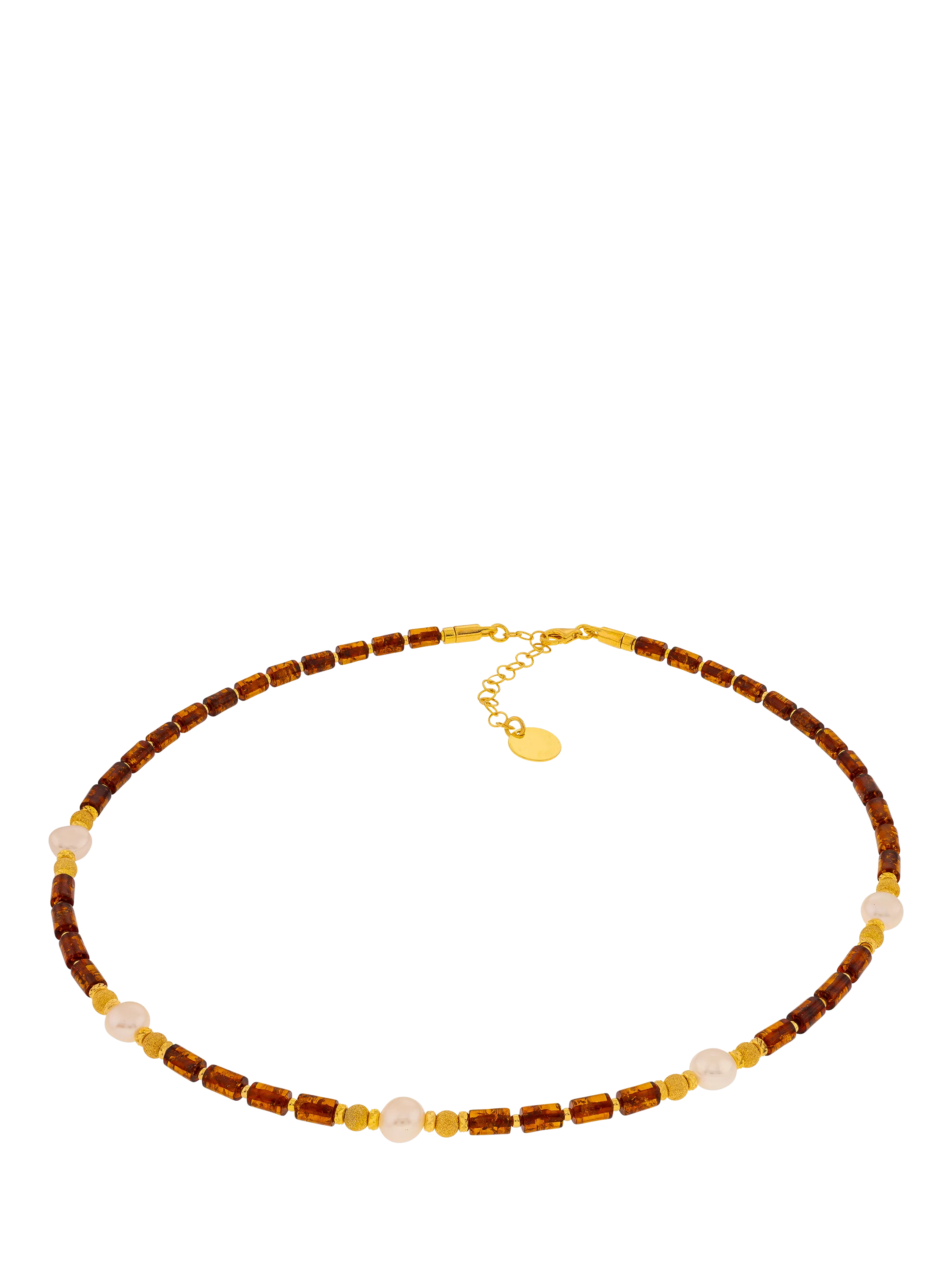 Be-Jewelled gold and cognac necklace 48cm, UK version