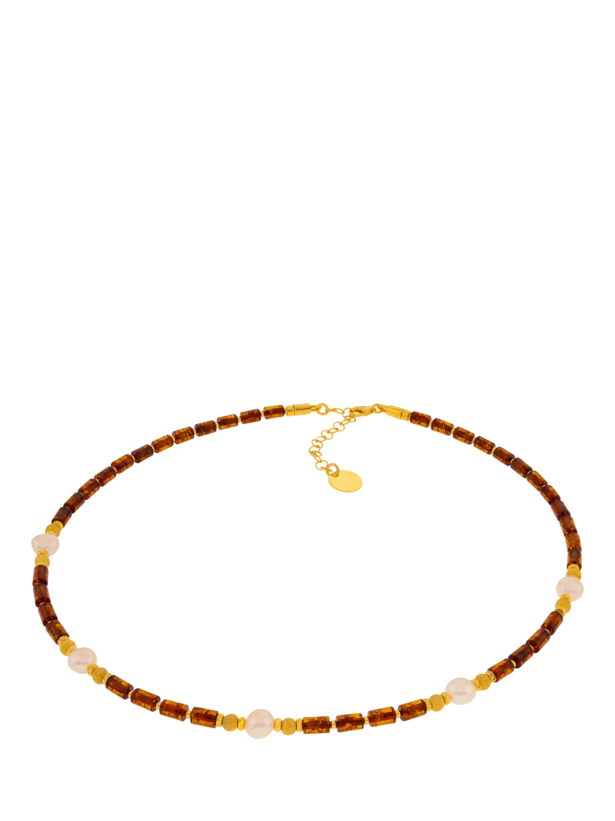 Be-Jewelled gold and cognac necklace 48cm, UK version