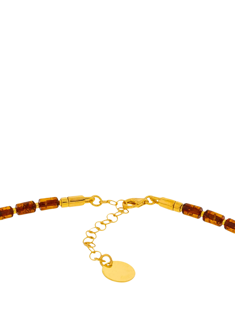 Be-Jewelled gold and cognac necklace 48cm, UK version