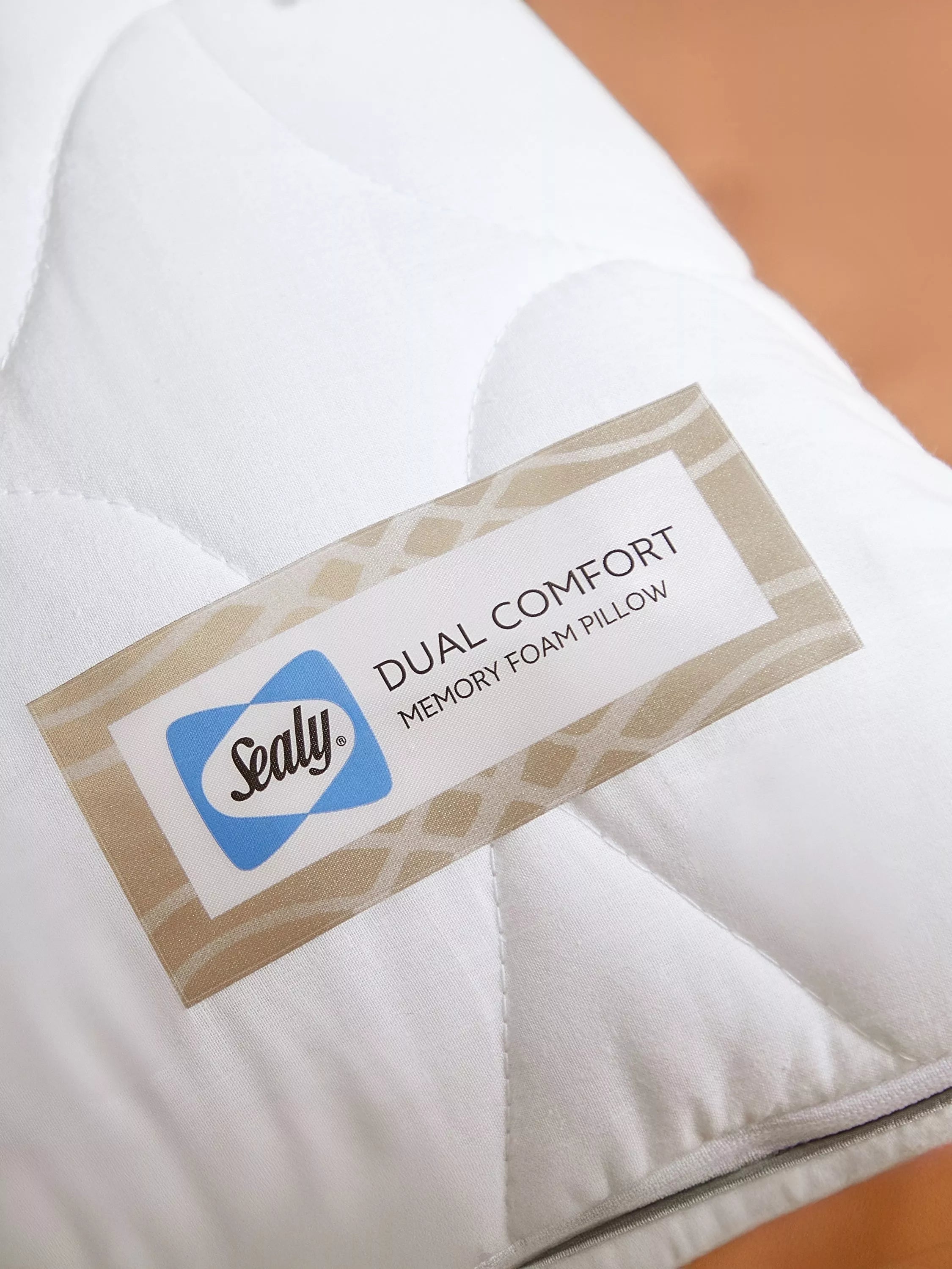 Sealy Dual Comfort Memory Foam Standard Pillow, imported from the UK