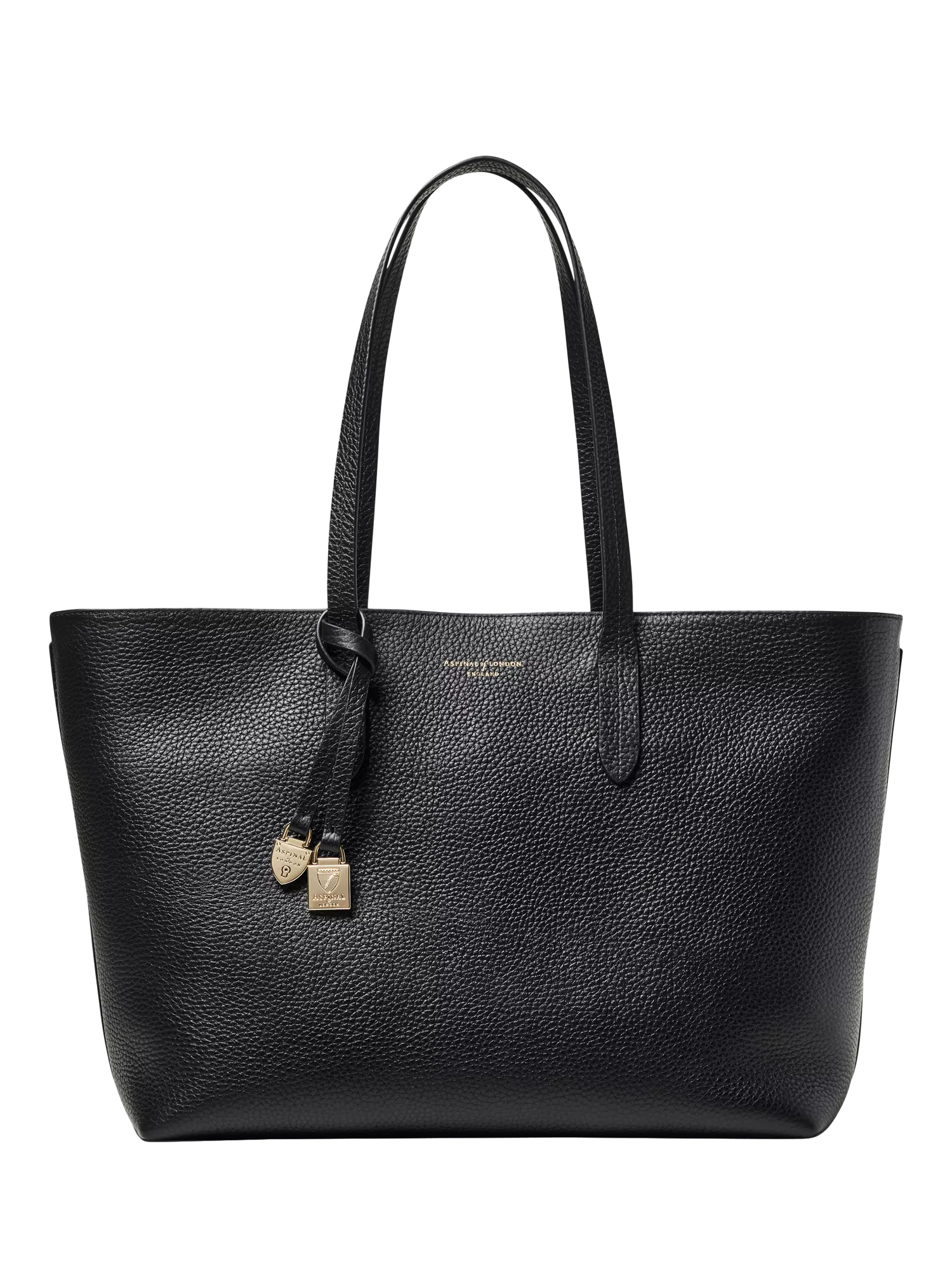 Aspinal of London East West leather tote bag black - British product