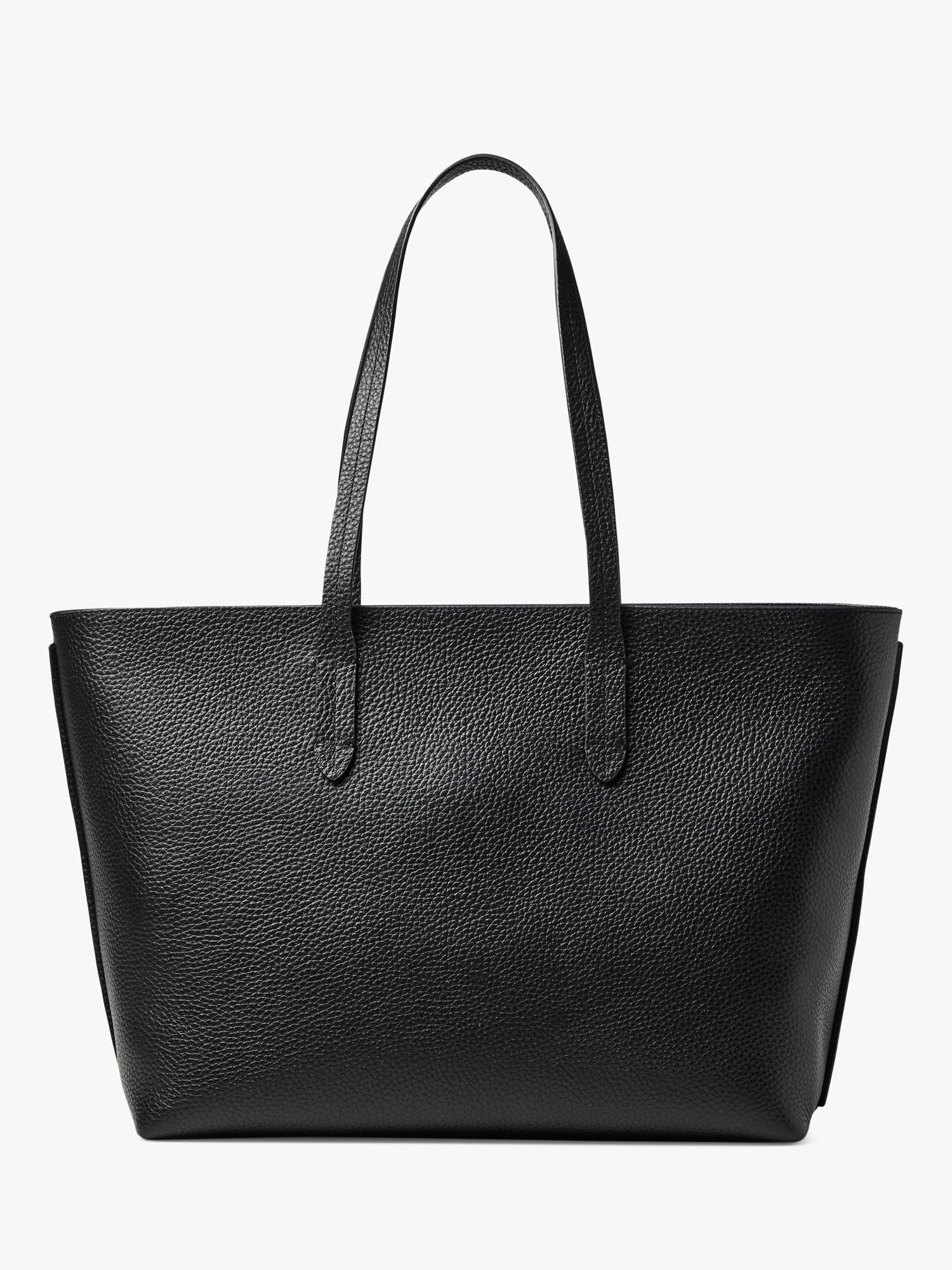 Aspinal of London East West leather tote bag black - British product