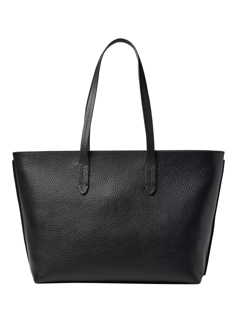 Aspinal of London East West leather tote bag black - British product