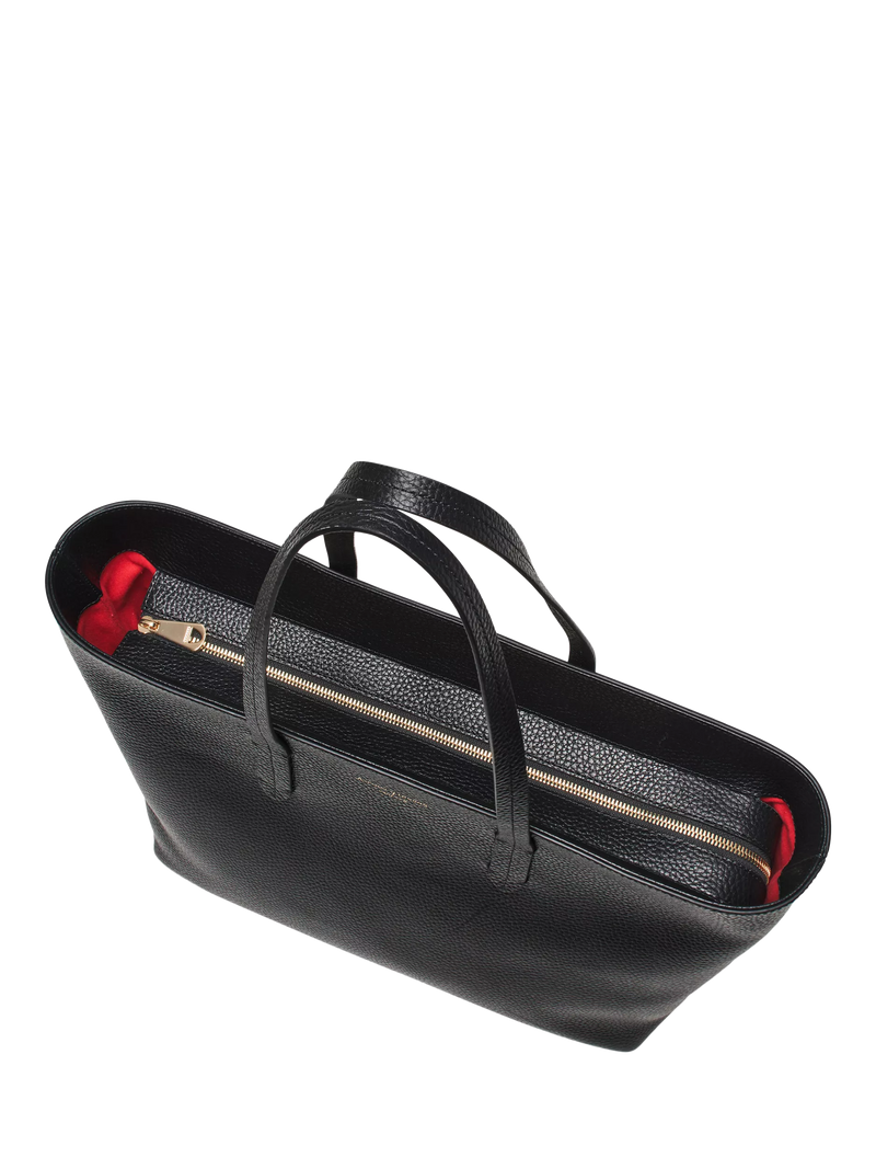 Aspinal of London East West leather tote bag black - British product