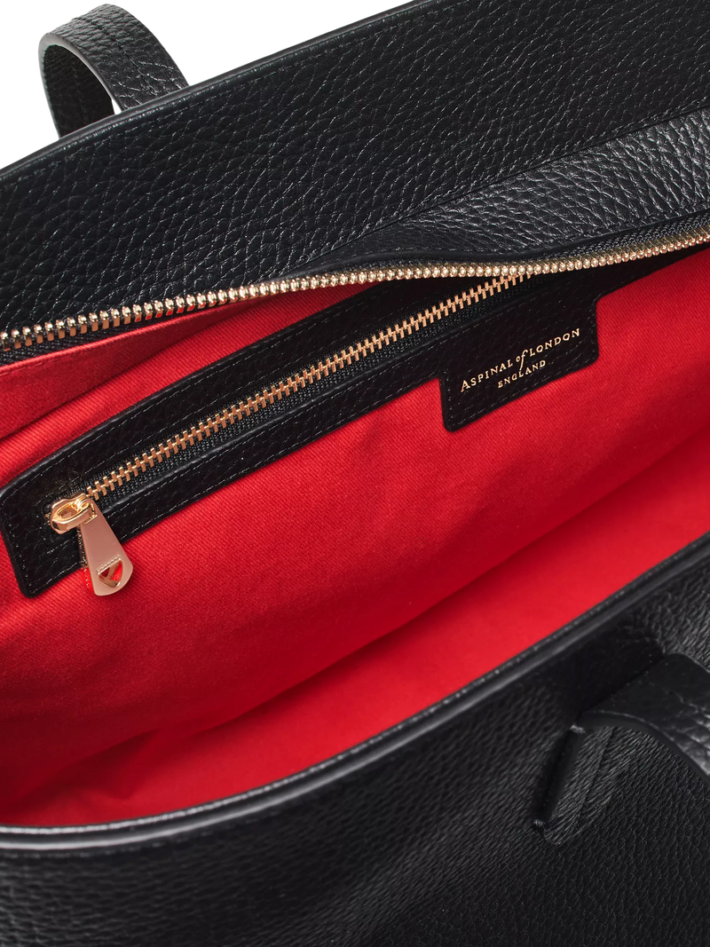 Aspinal of London East West leather tote bag black - British product