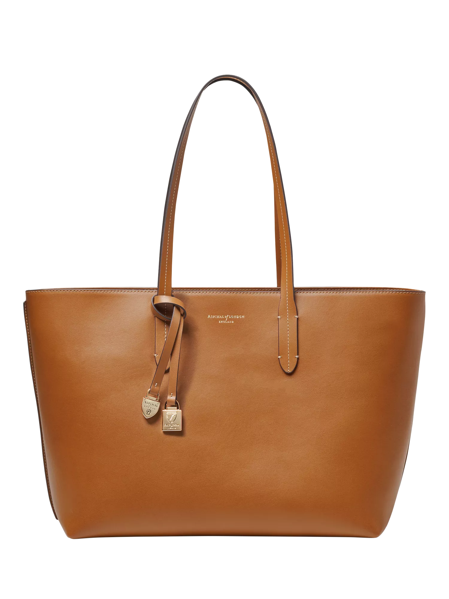 Aspinal of London East West Leather Tote Bag in Tan - British product