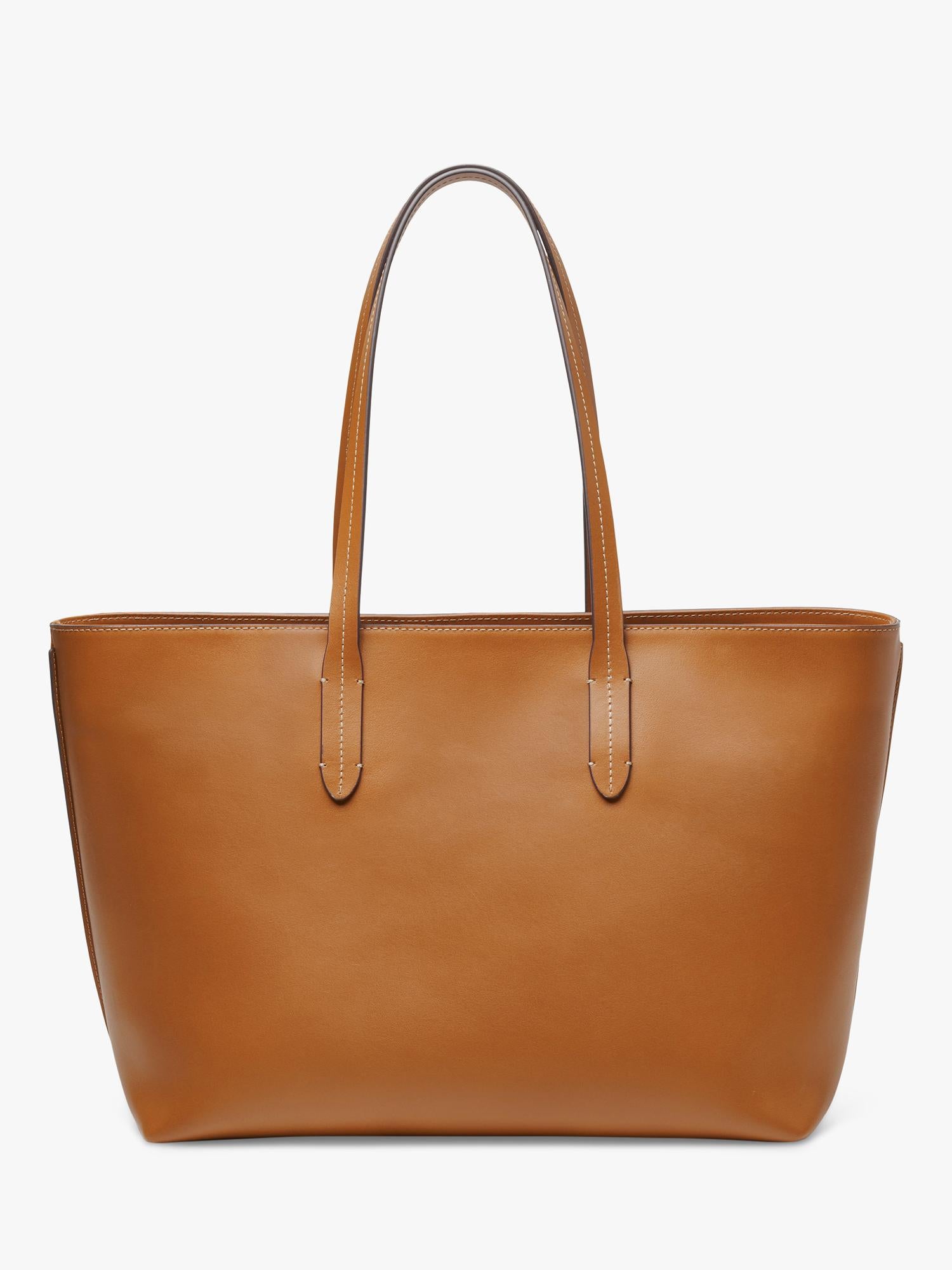 Aspinal of London East West Leather Tote Bag in Tan - British product