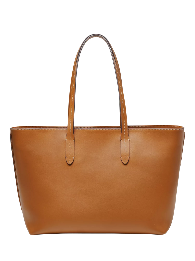 Aspinal of London East West Leather Tote Bag in Tan - British product