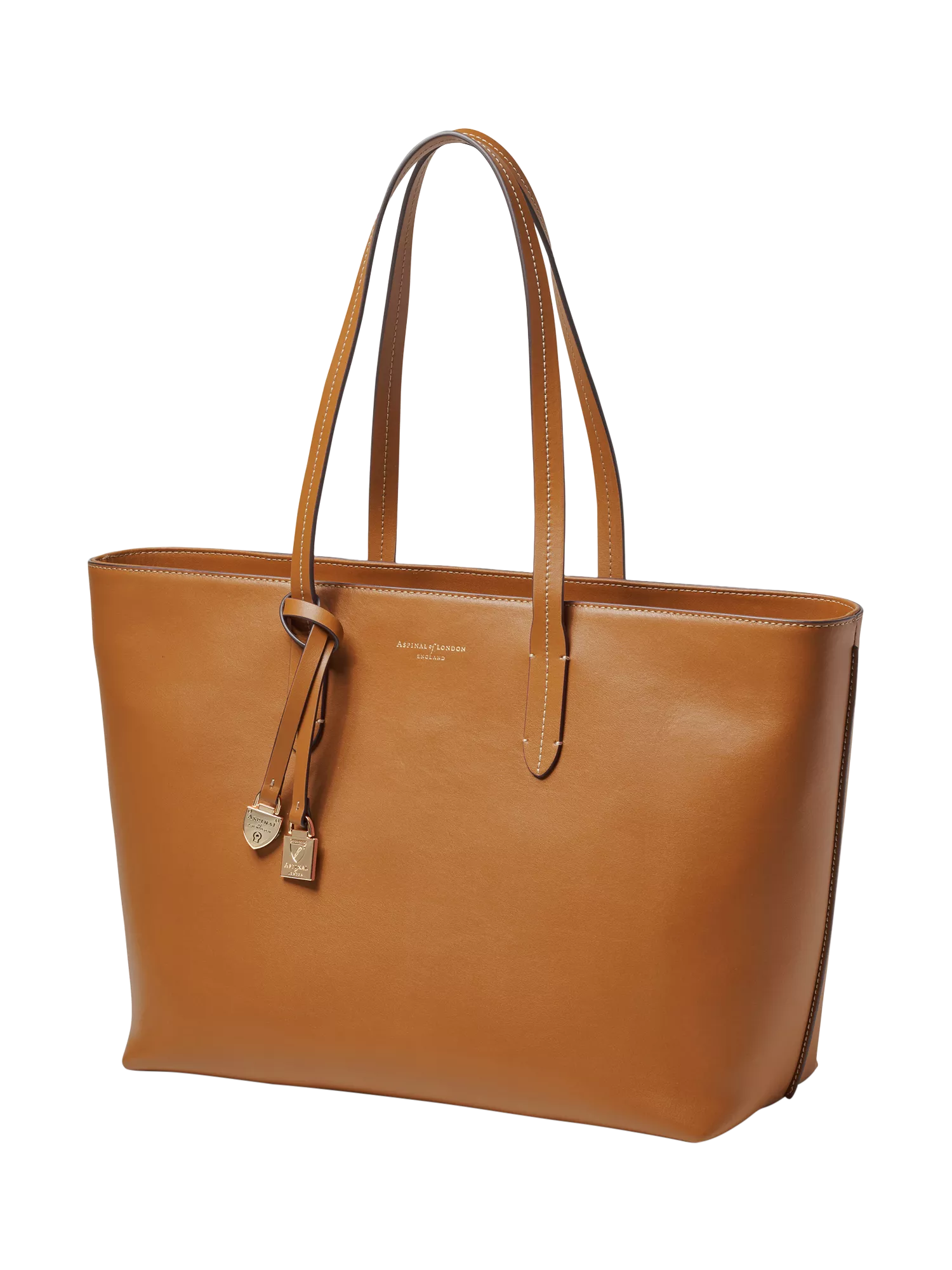 Aspinal of London East West Leather Tote Bag in Tan - British product